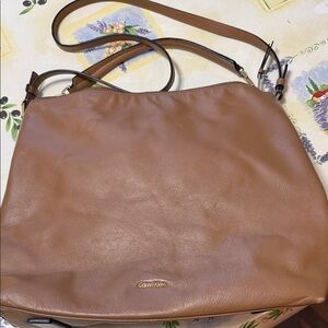 Calvin Klein Brown Leather Shoulder Bag